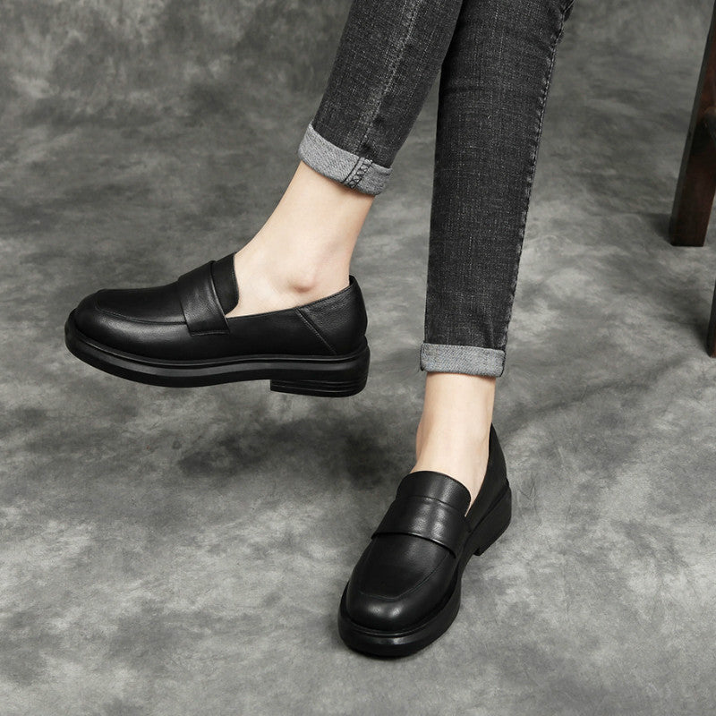 Female leather loafers