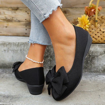 New Bowknot Flats Shoes Fashion Casual Round Toe Slip-on Shoes