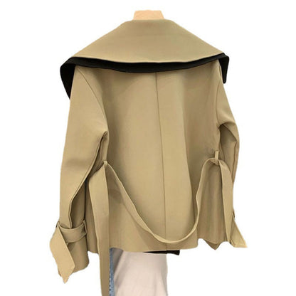 Women’s Fashion Casual Loose Splicing Coat Overcoat