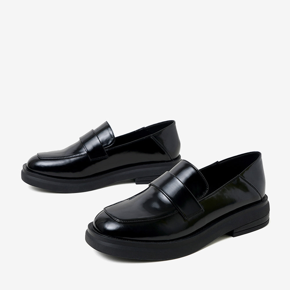 Female leather loafers