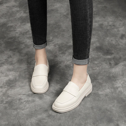 Female leather loafers
