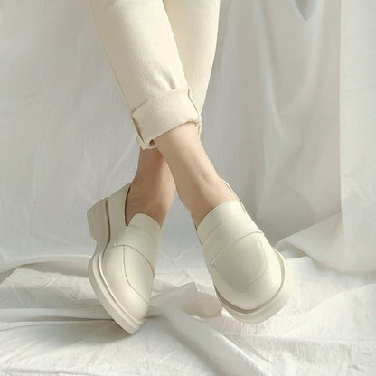 Female leather loafers