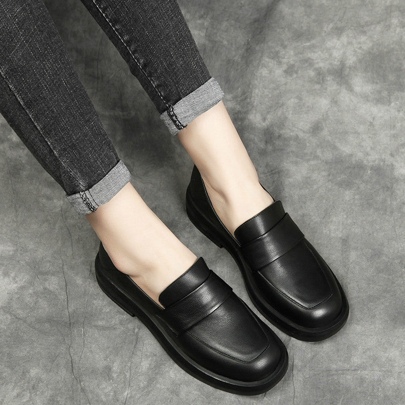 Female leather loafers