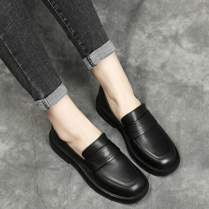 Female leather loafers