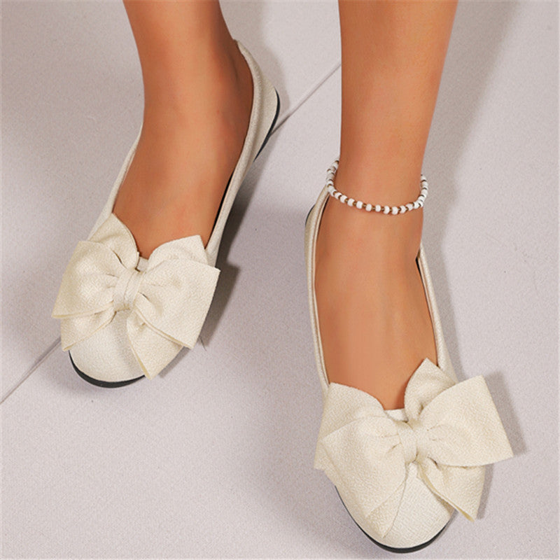 New Bowknot Flats Shoes Fashion Casual Round Toe Slip-on Shoes