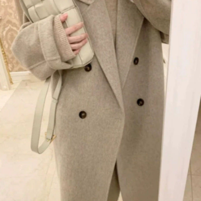 Cotton And Thickening Women’s Woolen Overcoat