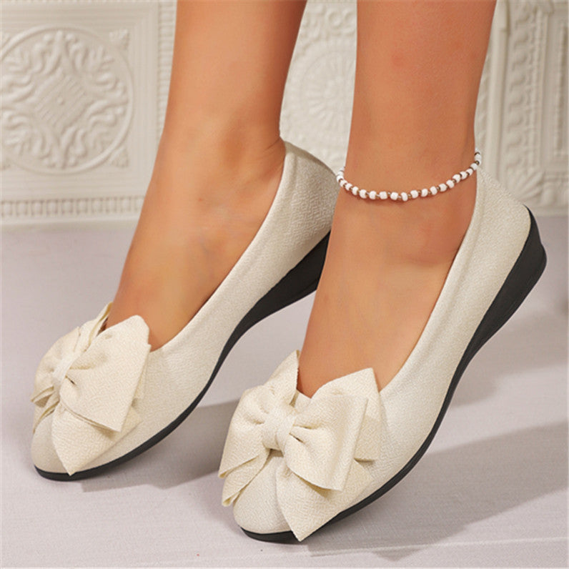 New Bowknot Flats Shoes Fashion Casual Round Toe Slip-on Shoes